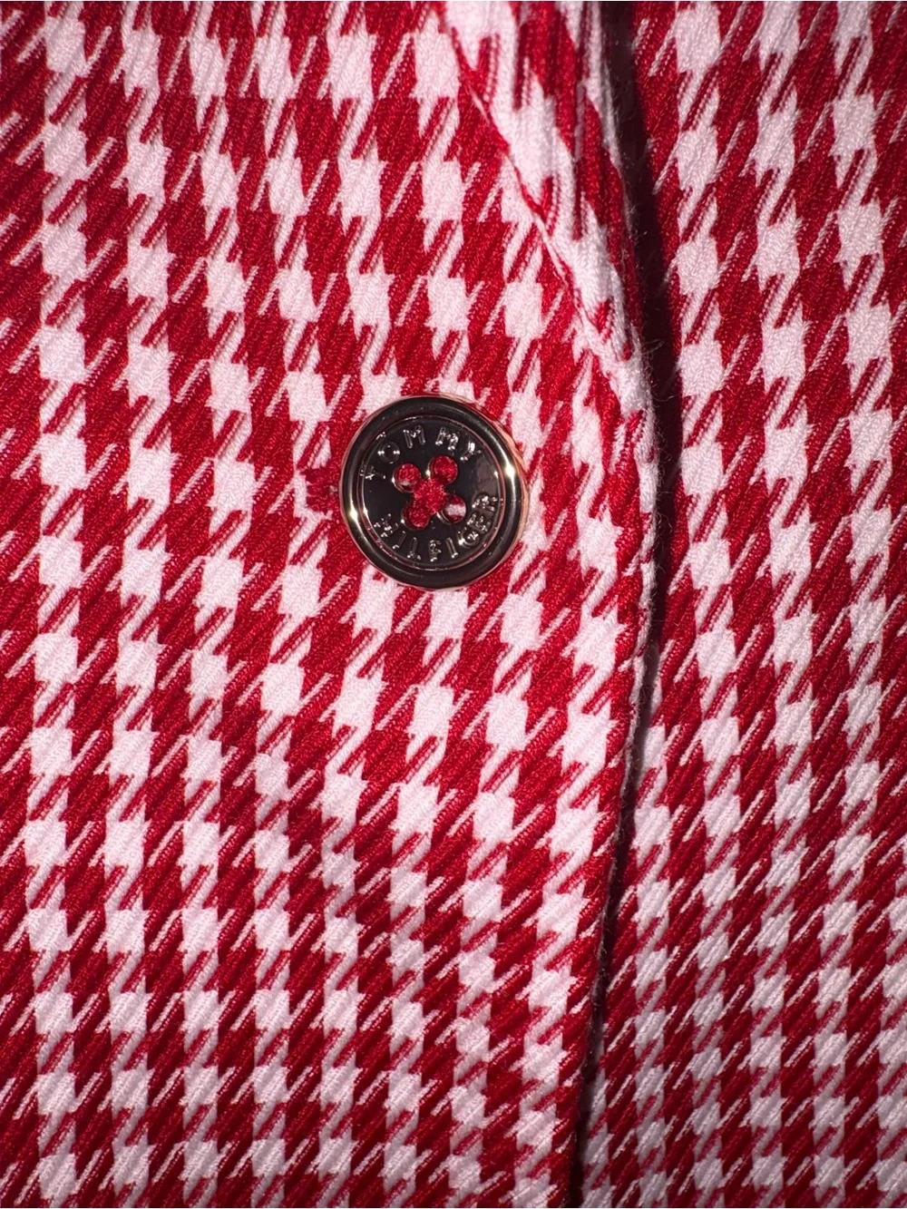 NWT Tommy Hilfiger Red & White Houndstooth Blazer